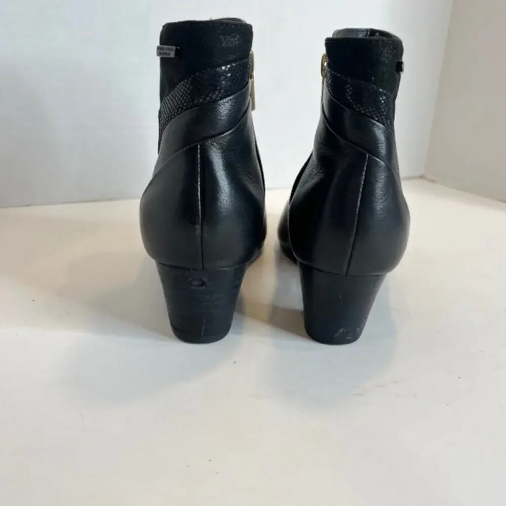 Rockport Total Motion Cherith Waterproof Black Leather Ankle Boots Women's 7